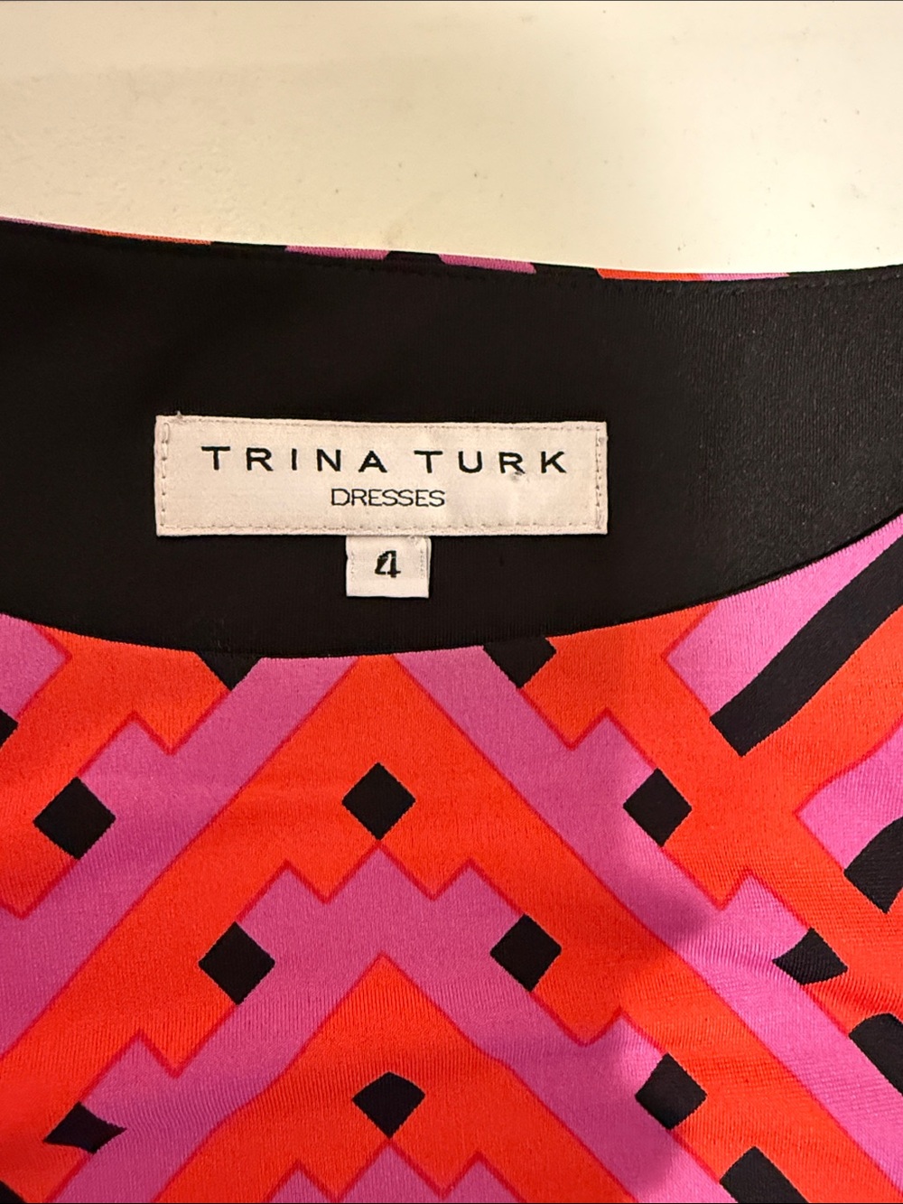 Trina Turk Spring Wedding Guest Purple Black & Red Geometric Mini Dress Size 4 - Picture 8 of 14